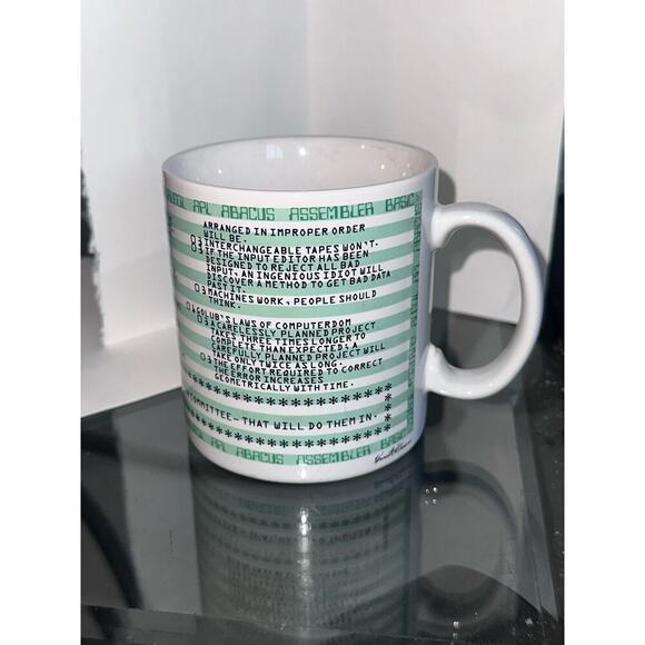1980s Laws of Computer Programming Mug Kenneth Grooms Toscany Collection Japan - Picture 3 of 4